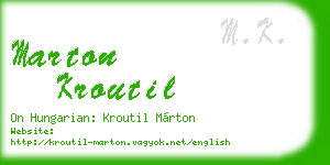 marton kroutil business card